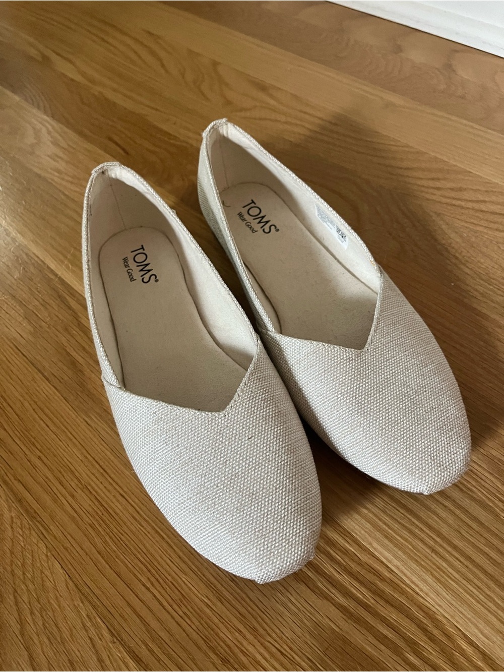 Toms Women's Slip-On Canvas Flats in Natural Beige